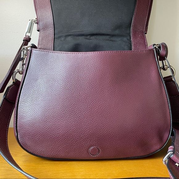 NEW Marc Jacobs Gotham burgundy purple leather purse shoulder saddle bag - Picture 5 of 16